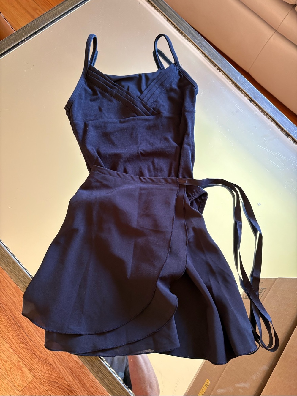 Cat & Jack Black Sleeveless bodysuit AND Wrap-Style Mini ballerina skirt